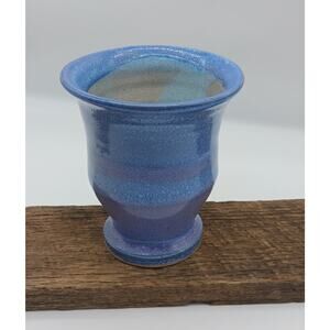 Lovely Studio Art Pottery Vase Signed RS Blue Lavender Decor